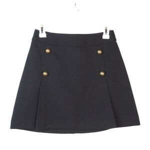 Express Pleated Mini Skirt Gold Buttoned Sz 2 EUC Party Going Out Goth‎ Punk